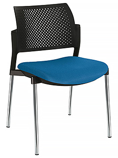 sillas de visita para oficina con respaldo de polipropileno perforado