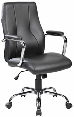 sillas ejecutivas giratorias con respaldo bajo tapizadas en curpiel color negro