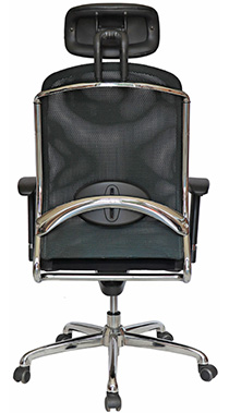 silla ejecutiva para director con mecanismo reclinable de rodilla con base de aluminio pulido