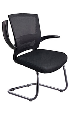 sillas ejecutivas para oficina con descansa brazos abatibles y base metálica tipo trineo samos