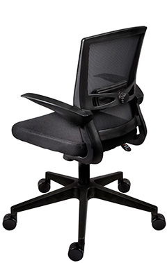 sillas ejecutivas para oficina con descansa brazos o coderas abatibles respaldo bajo y mecanismo reclinable