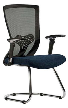 sillas ejecutivas para oficina con descansabrazos ajustables base fija tipo trineo cromada