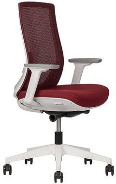 sillas ejecutivas para oficina en color blanco con gris con mecanismo reclinable y descasa brazos ajustables