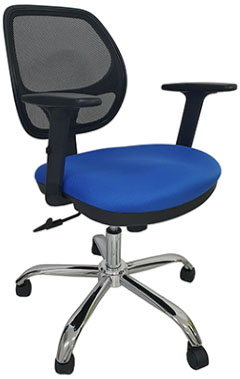 sillas operativas para oficina ania con descasa brazos ajustable mecanismo reclinable base metálica cromada con rodajas dobles