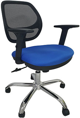 sillas operativas para oficina ania con descasa brazos ajustable mecanismo reclinable synchro 2 palancas base metálica cromada con rodajas dobles