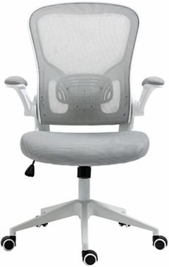 sillas operativas para oficina con descansa brazos abatibles acojinados y respaldo tapizado en malla con soporte lumbar