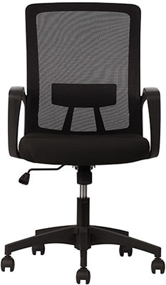 sillas operativas para oficina con descansa brazos fijos en forma de escuadra con mecanismo reclinable y base de cinco brazos con rodajas de nylon