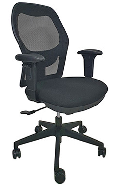 sillas operativas para oficina con respaldo tapizado en malla con soporte lumbar y descansa brazos ajustables con alma de acero