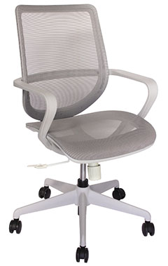 sillas operativas para oficina con respaldo y asiento tapizado en malla de alta resistencia color gris