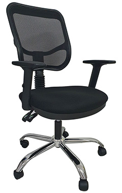 sillas operativas para oficina dolfi nemo plus con base metálica cromada y ajuste de altura con giro de 360 grados
