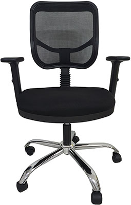 sillas operativas para oficina dolfi nemo plus con base metálica cromada y ajuste de altura por medio de pistón neumático y giro de 360 grados