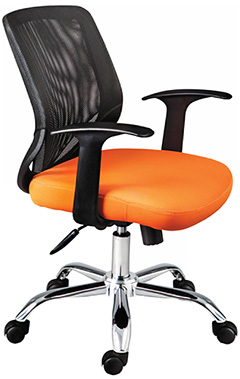 sillas operativas para oficina reclinables con base metálica cromada iron