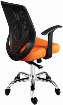 sillas operativas para oficina reclinables con base metálica cromada y mecanismo reclinable y descansa brazos fijos de polipropileno iron 