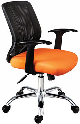sillas operativas para oficina reclinables con base metálica cromada y mecanismo reclinable iron 