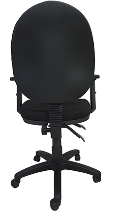 sillas operativas para oficina respaldo alto de uso rudo con descansa brazos ajustables con alma de acero y tapizada en tela color negro