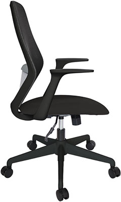 sillas operativas para oficinas en color negro respaldo alto y mecanismo reclinable con descasa brazos fijos