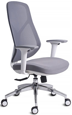 sillas para oficina con base cromada color blanco con gris