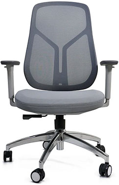 sillas para oficina con base cromada color blanco con gris