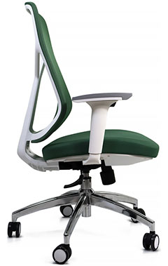 sillas para oficina con base cromada color blanco con verde