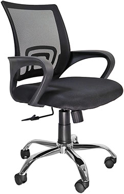 sillas para oficina con base cromada y pistón neumático de gas