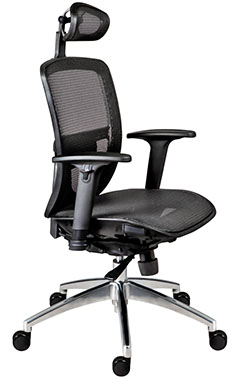 sillas para oficina con cabecera y brazos ajustables