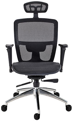 sillas para oficina con cabecera y brazos ajustables