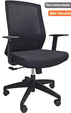 sillas para oficina con respaldo de malla y soporte lumbar ajustable