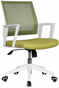 sillas para oficina en color blanco con verde