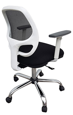 sillas para oficina neumáticas coderas ajustables blanca