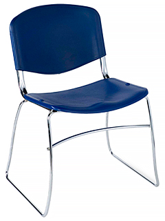 sillas para visitante con asiento y respaldo de plástico y base de tipo trineo rusia