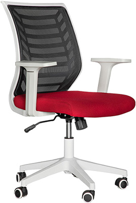 sillas secretariales con descansa brazos fijos y respaldo tapizado en malla