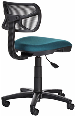 sillas secretariales con respaldo tapizado en malla y mecanismo giratorio fijo con palanca para ajustar altura