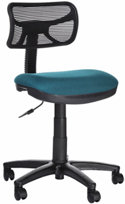 sillas secretariales con respaldo tapizado en malla y mecanismo giratorio fijo con palanca para ajustar altura