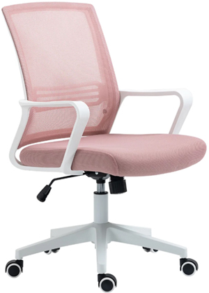 sillas secretariales giratorias en color blanco con rosa