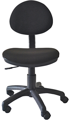 sillas secretariales para oficina tapizada en tela color negro y mecanismo fijo giratorio
