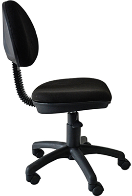 sillas secretariales para oficina tapizada en tela color negro y palanca para ajuste de altura