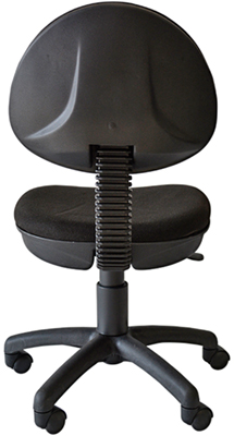sillas secretariales para oficina tapizada en tela color negro con ajuste de altura por medio de pistón neumático de gas