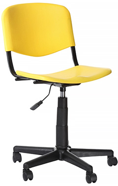 sillas secretariales sin descansa brazos con asiento y respaldo de plástico