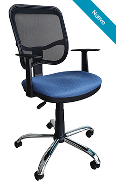 sillas para oficina con base metálica cromada