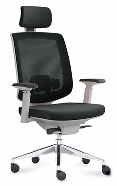 sillas para oficina modernas con soporte lumbar cabecera ajustable base de aluminio pulido