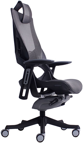 sillón ejecutivo ergonómico con cabecera y descasan brazos ajustables saga black