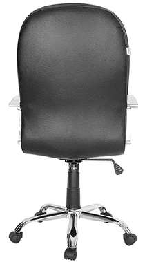sillón ejecutivo ergonómico tapizado en piel fina con descansa brazos metálicos cromados