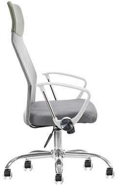 sillón semi ejecutivo para oficina ciudad de mexico faber color blanco con gris y base metálica cromada