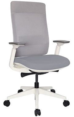 sillón semi ejecutivo para oficina en color blanco con asiento tapizado tela al color de su elección