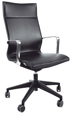 sillones ejecutivos respaldo alto con descansa brazos de aluminio pulido 