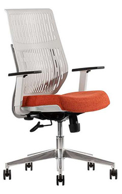 sillones semi ejecutivos df con descansa brazos ajustables y respaldo de polipropileno flexible color blanco