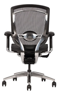 sillones semi ejecutivos para oficina con asiento y respaldo tapizado en malla con base y estructura de aluminio pulido de aluminio