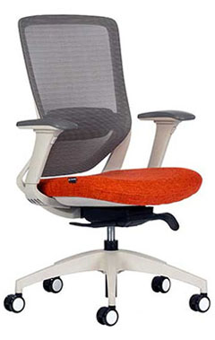 sillones semi ejecutivos para oficina con mecanismo reclinable y base metálica cromada soul blanco