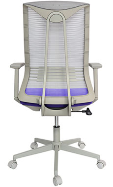 sillones semi ejecutivos para oficina con respaldo tapizado en malla color gris y ajuste de altura por medio de pistón neumático de gas