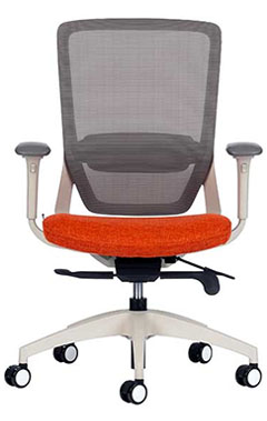 sillones semi ejecutivos para oficina reclinables en color blanco con descasa brazos ajustables y respaldo con soporte lumbar y mecanismo reclinable